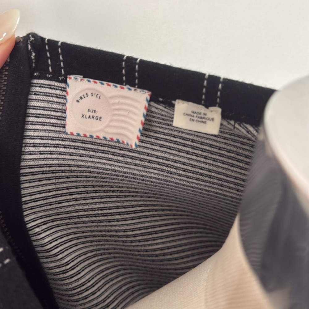 Anthropologie Black Plaid Short Sleeve Top - Picture 4 of 5